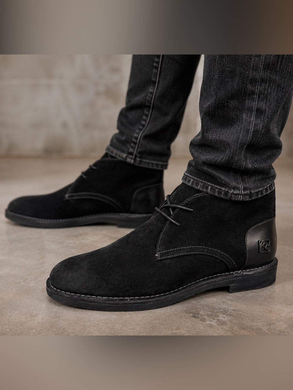 Robert Graham Black Suede Leather Chukka Lace-Up Ankle Boots Men's Size 12